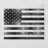 Vlag van de VS Rustic Zwart Wit Grijs Glitters 4 j Briefkaart (Voorkant)