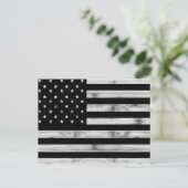 Vlag van de VS Rustiek Hout Zwart Wit Patriottisch Briefkaart (Staand voorkant)