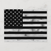 Vlag van de VS Rustiek Hout Zwart Wit Patriottisch Briefkaart (Voorkant)