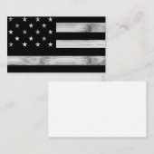 Vlag van de VS Rustiek Hout Zwart Wit Patriottisch Visitekaartje (Voorkant / Achterkant)