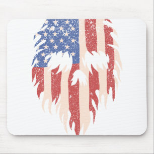 Vlag van de VS Schedel Baard Gedecoreerd Patriot Muismat