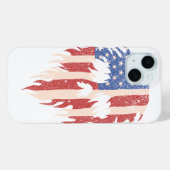 Vlag van de VS Schedel Baard | Gedistingeerd Patri Case-Mate iPhone Case (Achterkant (horizontaal))
