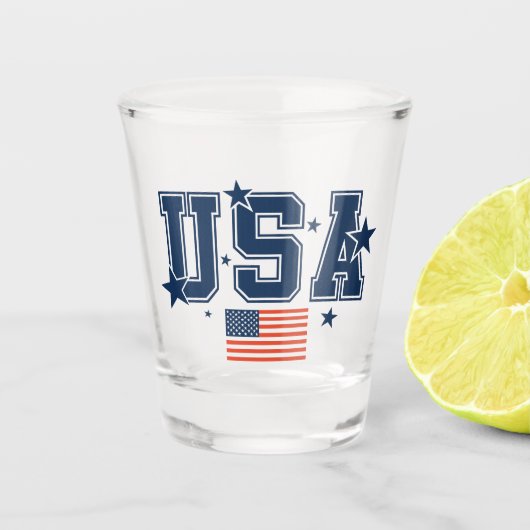 Vlag van de VS Shot Glas (Voorkant)