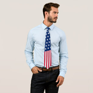 Vlag van de VS Sterren & Strepen Rood Wit en Blauw Stropdas
