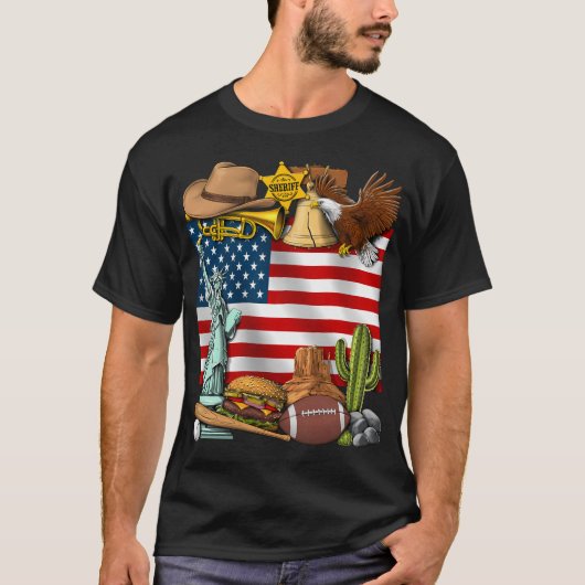 Vlag van de VS T-shirt (Voorkant)