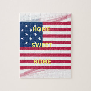 Vlag van de VS "Thuis is het toch het beste" Kunst Legpuzzel