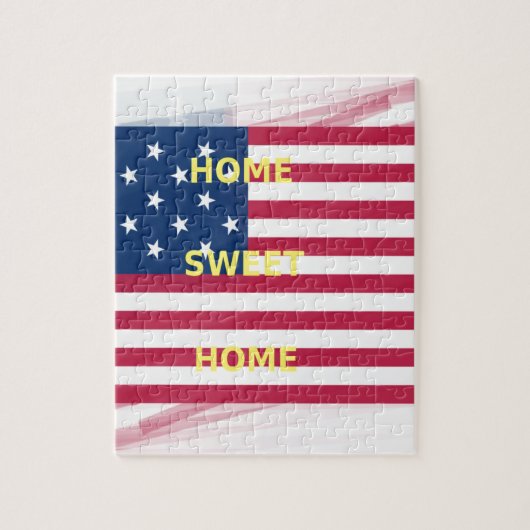 Vlag van de VS "Thuis is het toch het beste" Kunst Legpuzzel (Verticaal)