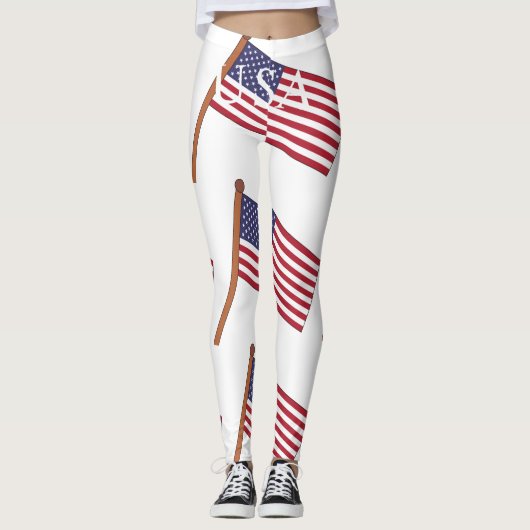 Vlag van de VS Thunder_Cove Leggings (Voorkant)