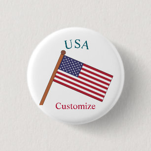 Vlag van de VS Thunder_Cove Ronde Button 3,2 Cm