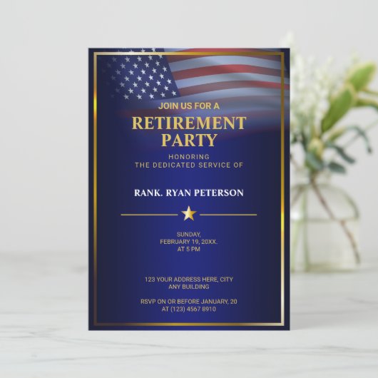 Vlag van de VS | Transparant | Gouden frame | Luxe Kaart (Staand voorkant)