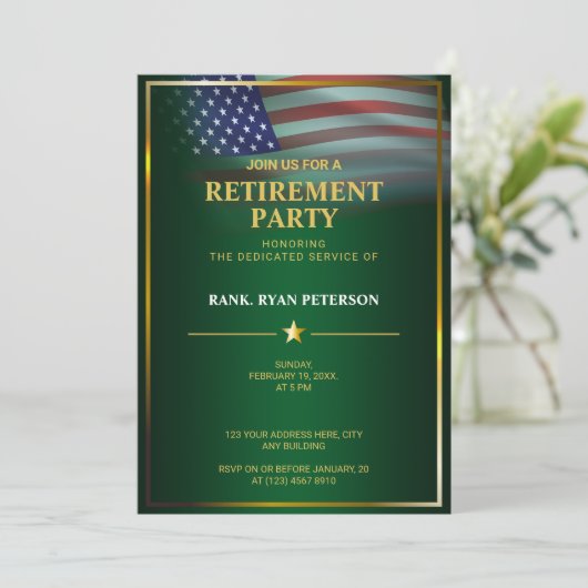 Vlag van de VS | Transparant | Gouden frame | Luxe Kaart (Staand voorkant)