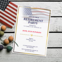 Vlag van de VS | Transparant | Gouden frame | Luxe Kaart