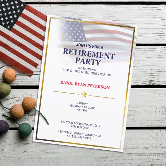 Vlag van de VS | Transparant | Gouden frame | Luxe Kaart