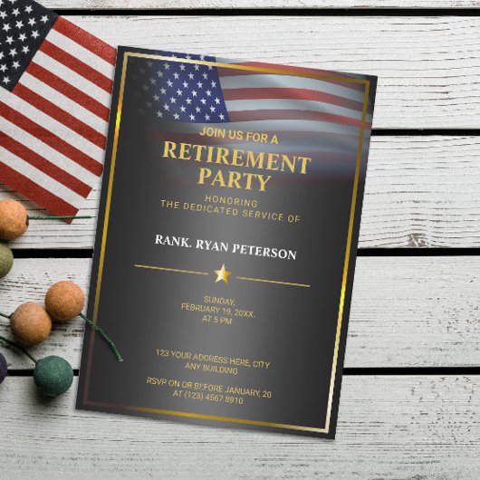 Vlag van de VS | Transparant | Gouden frame | Luxe Kaart