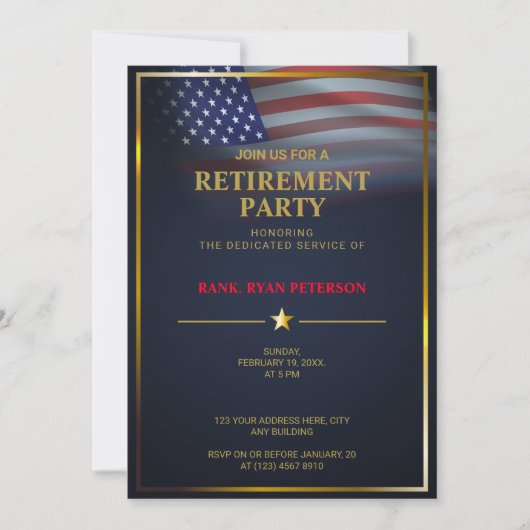 Vlag van de VS | Transparant | Gouden frame | Luxe Kaart (Voorkant)