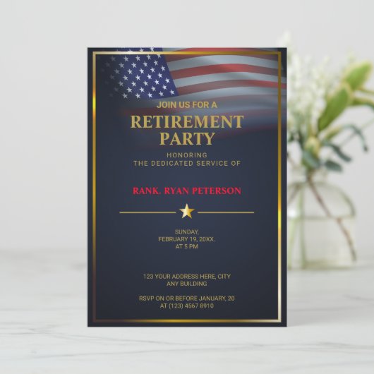 Vlag van de VS | Transparant | Gouden frame | Luxe Kaart (Staand voorkant)