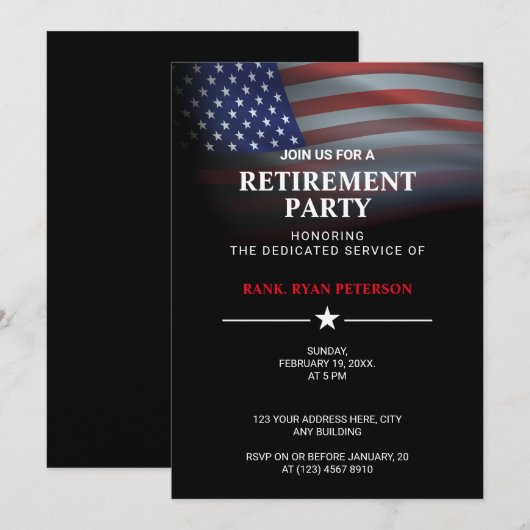 Vlag van de VS | Transparante Gradiënt | Klasse Zw Kaart (Voorkant / Achterkant)