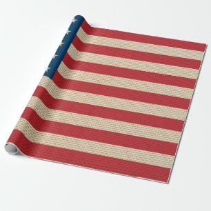 Vlag van de VS van namaak jute Cadeaupapier