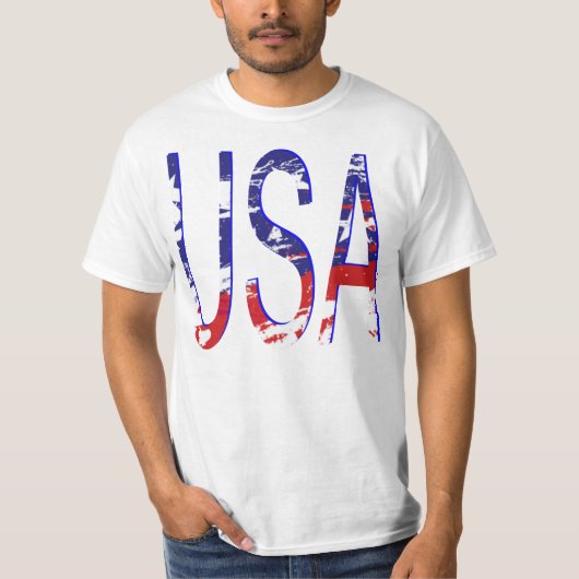 Vlag van de VS Verbazingwekkende Fab Two-Tone T-shirt (Voorkant)