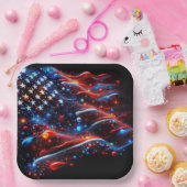 Vlag van de VS Verf Spletters 4 juli Papieren Bordje (Feest)