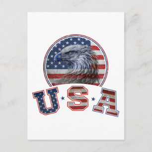 Vlag van de VS Vintage Amerikaanse Adelaar Amerika Briefkaart