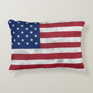 Vlag van de VS vintage rood wit blauw Amerika patr Accent Kussen