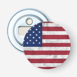 Vlag van de VS vintage rood wit blauw Amerika patr Button Flesopener