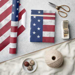 Vlag van de VS vintage rood wit blauw Amerika patr Cadeaupapier