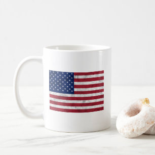 Vlag van de VS vintage rood wit blauw Amerika patr Koffiemok