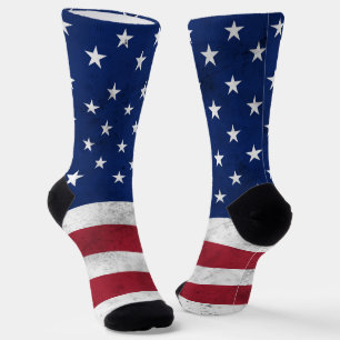 Vlag van de VS vintage rood wit blauw Amerika patr Sokken