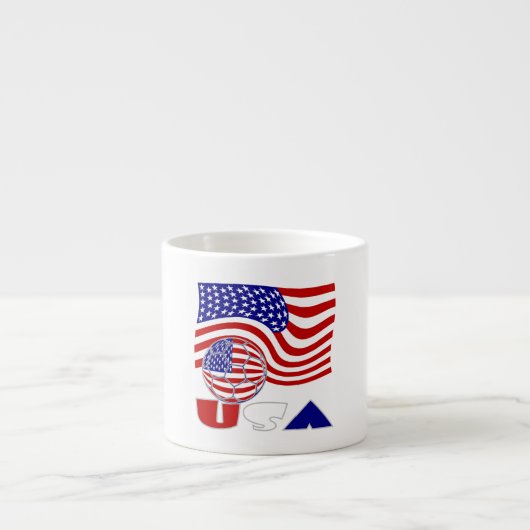 Vlag van de VS Voetbal Espresso Kop (Voorkant)
