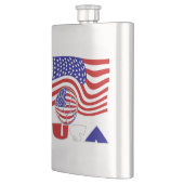 Vlag van de VS Voetbal Heupfles (Links)