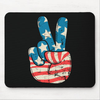 Vlag van de VS Vredesteken Hand 4 juli Patriottisc Muismat