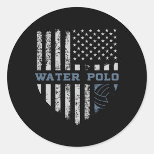 Vlag van de VS Waterpolo Ronde Sticker