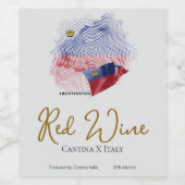 Vlag van de VS Wijn Etiket (Enkel label)