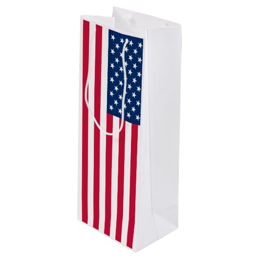 Vlag van de VS wijncadeautas Wijn Cadeautas (Voorkant Gekanteld)