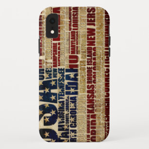 Vlag van de VS Woordwolk Alle 50 Staten Kunst Case-Mate iPhone Case