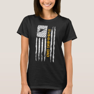  Vlag van de VS zwemmend vader zwemmen S.a. T-shirt