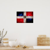 Vlag van de Weatherische Dominicaanse Republiek Poster (Keuken)