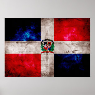 Vlag van de Weatherische Dominicaanse Republiek Poster