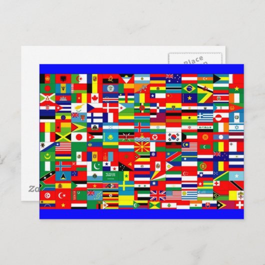 VLAG VAN DE WERELD BRIEFKAART (Voorkant / Achterkant)