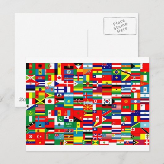 VLAG VAN DE WERELD BRIEFKAART (Voorkant / Achterkant)