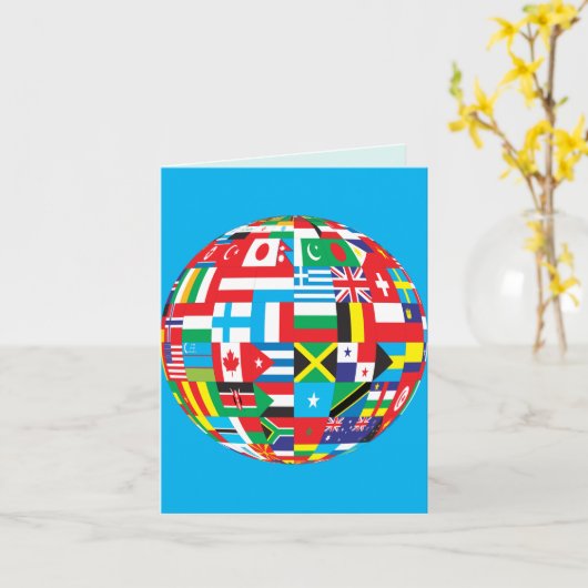 VLAG VAN DE WERELD KAART (Gele Bloem)