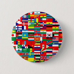 VLAG VAN DE WERELD RONDE BUTTON 5,7 CM