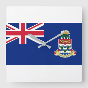 Vlag van de Wereld van Caymaneilanden de Nationale Vierkante Klok