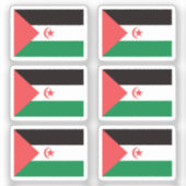 Vlag van de Westerne Sahara Collectie pack van 6 Sticker (Voorkant)