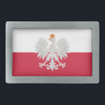Vlag van de witte arendriem van Polen Gesp<br><div class="desc">Vlag van de witte arendriem van Polen</div>