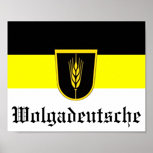 Vlag van de Wolgadeutsche (zwart-gele/witte versie Poster (Voorkant)