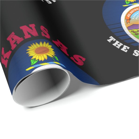 VLAG VAN DE ZONNEBLOEMSTAD KANSAS CADEAUPAPIER (Rol Hoek)