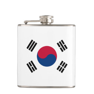 Vlag van de Zuid-Koreaanse vinylwikkel kolf Heupfles